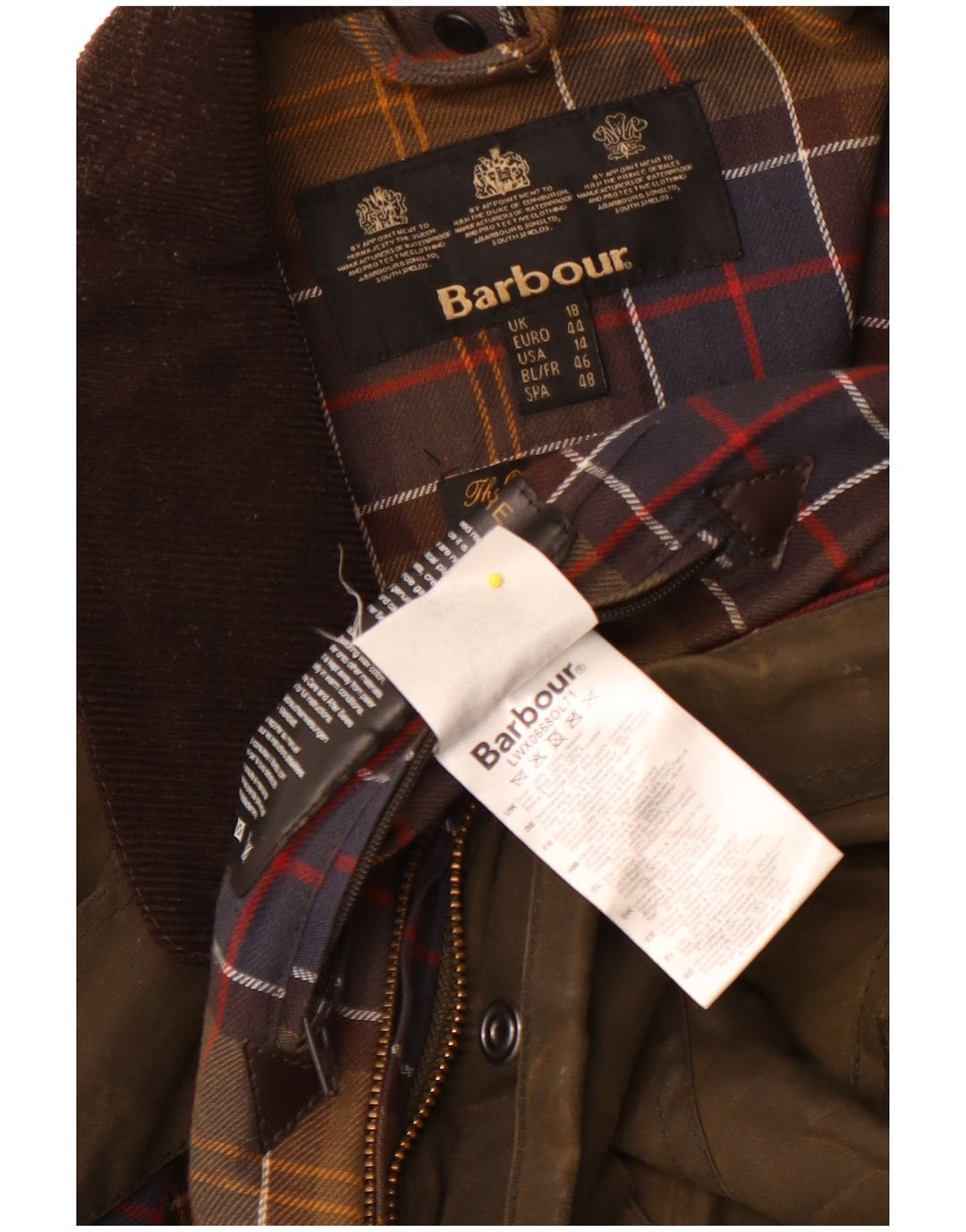 Женская куртка Barbour из вощеного хлопка UK 18 XL, хлопок цвета хаки