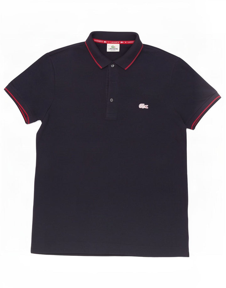 Мужская рубашка-поло стандартного кроя Lacoste, размер 3, маленькая, темно-синяя, хлопковая