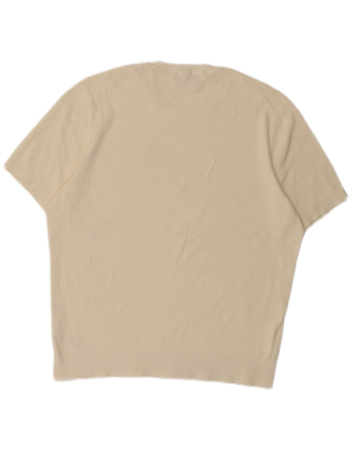 Massimo Dutti Мужская футболка с коротким рукавом, большой белый хлопок