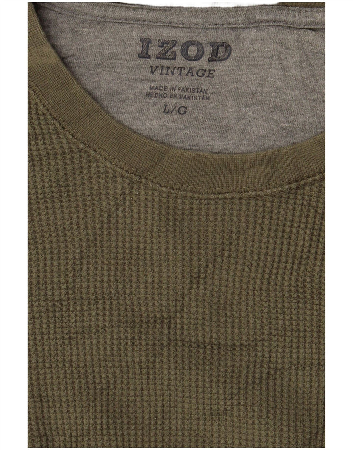 IZOD Мужской топ с длинным рукавом, большой хаки