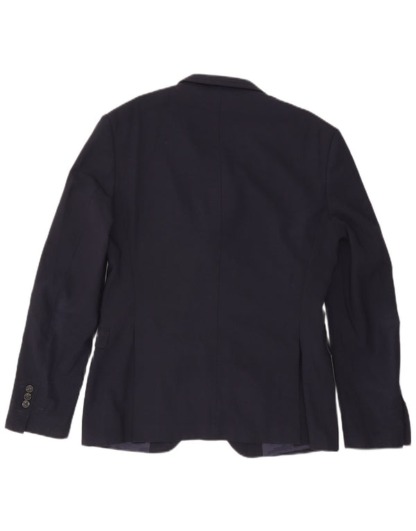 Мужской пиджак на двух пуговицах Zara EU 50, средний темно-синий, полиэстер