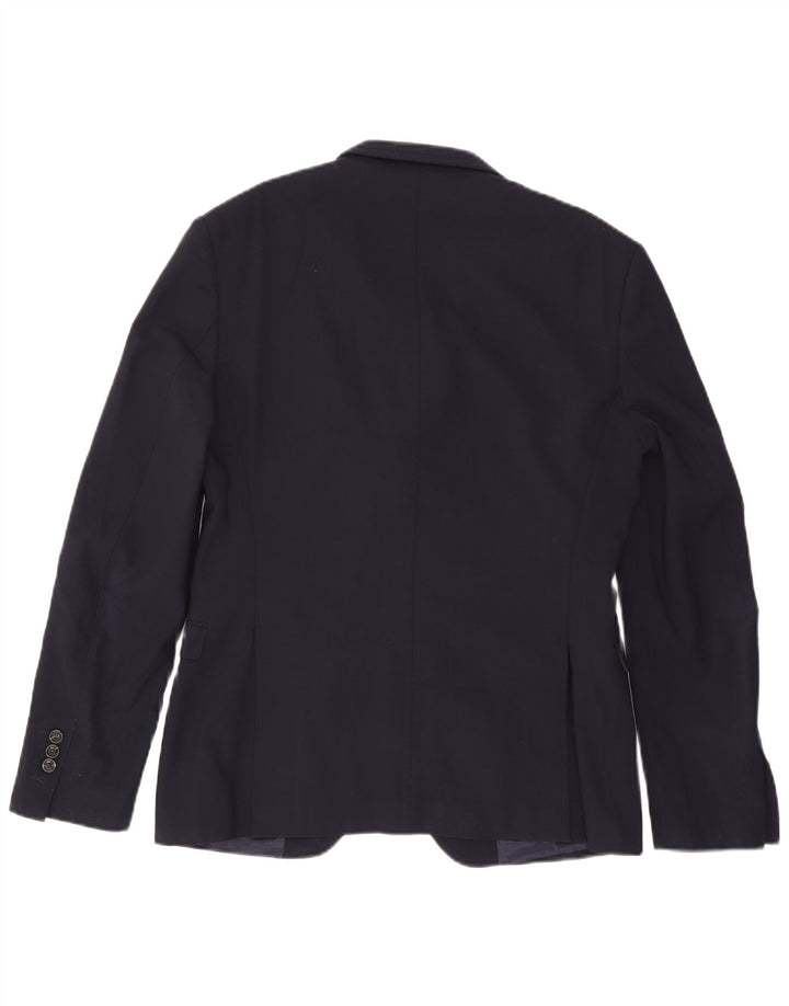 Мужской пиджак на двух пуговицах Zara EU 50, средний темно-синий, полиэстер