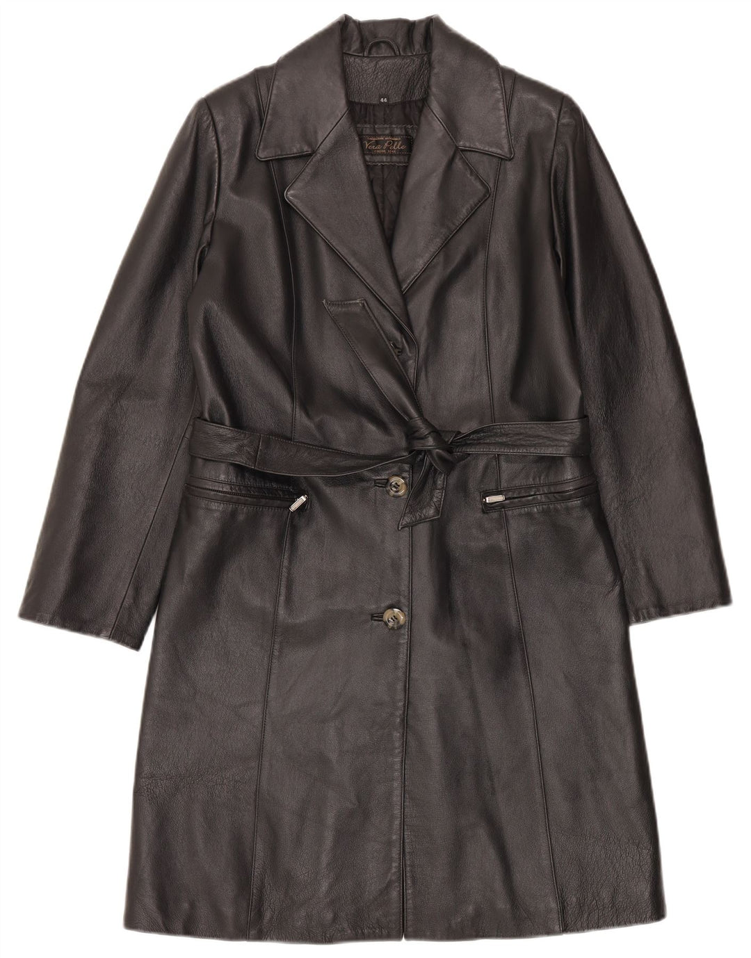 LAVORAZIONE ARTIGIANALE Женское кожаное пальто IT 44 Medium Black Leather