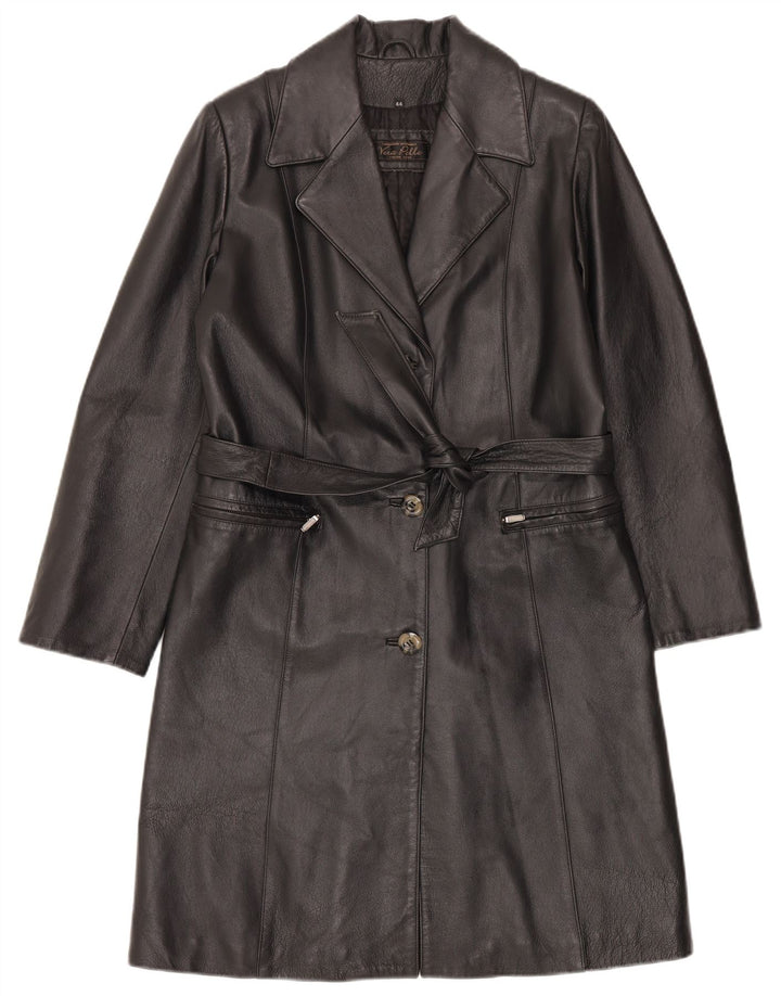 LAVORAZIONE ARTIGIANALE Женское кожаное пальто IT 44 Medium Black Leather