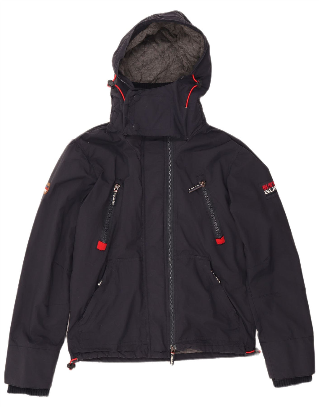 Мужская ветровка с капюшоном Superdry UK 38, средний темно-синий нейлон