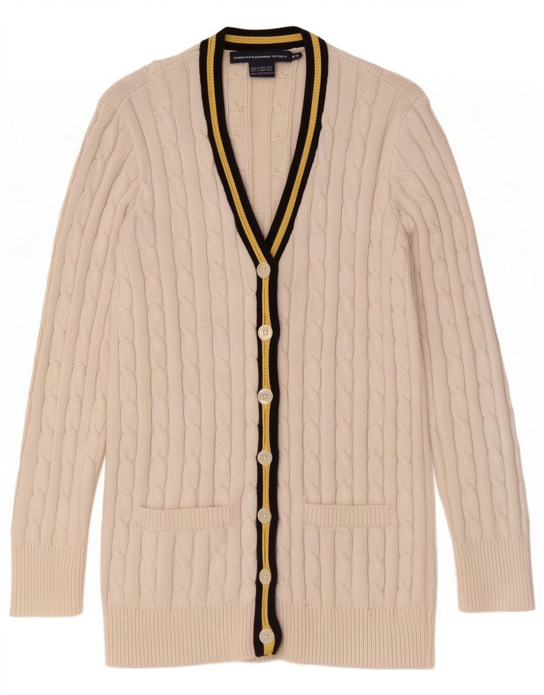 Женский кардиган Ralph Lauren UK 14, хлопковый средний белый цвет