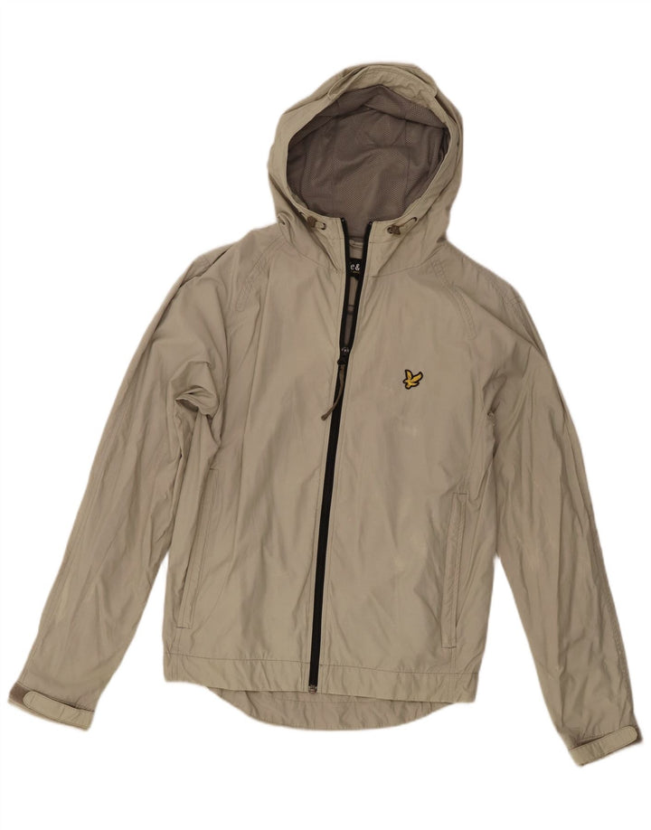 Мужская дождевик с капюшоном Lyle & Scott UK 36, маленький, бежевый, нейлон
