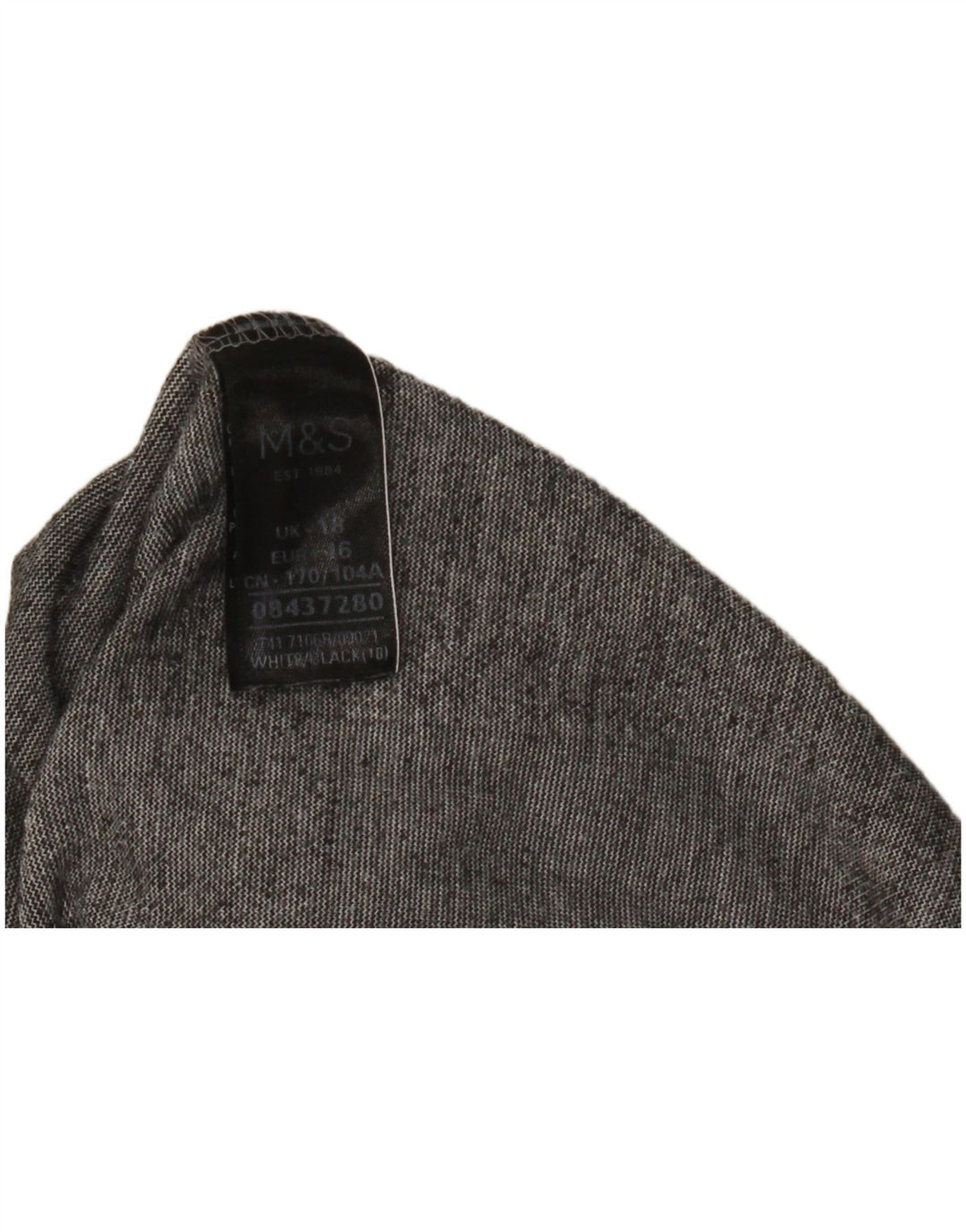 Женский топ Mark & Spencer с рукавом 3/4, Великобритания, 18 XL, черный полиэстер в мелкую клетку