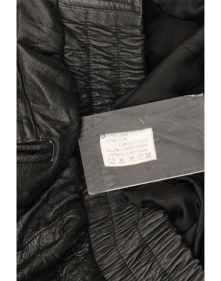 Винтажная мужская кожаная куртка UK 44 2XL черная кожа