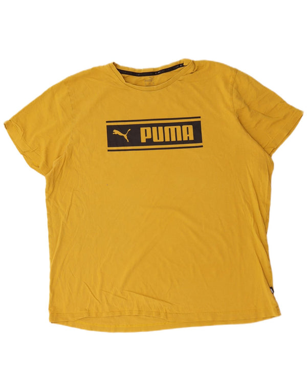 Мужская футболка с рисунком Puma 2XL, желтый хлопок