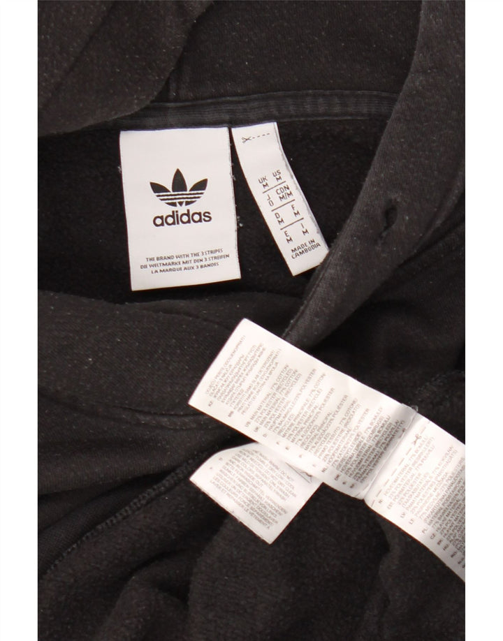 Мужской джемпер с капюшоном Adidas среднего размера, черный, хлопок