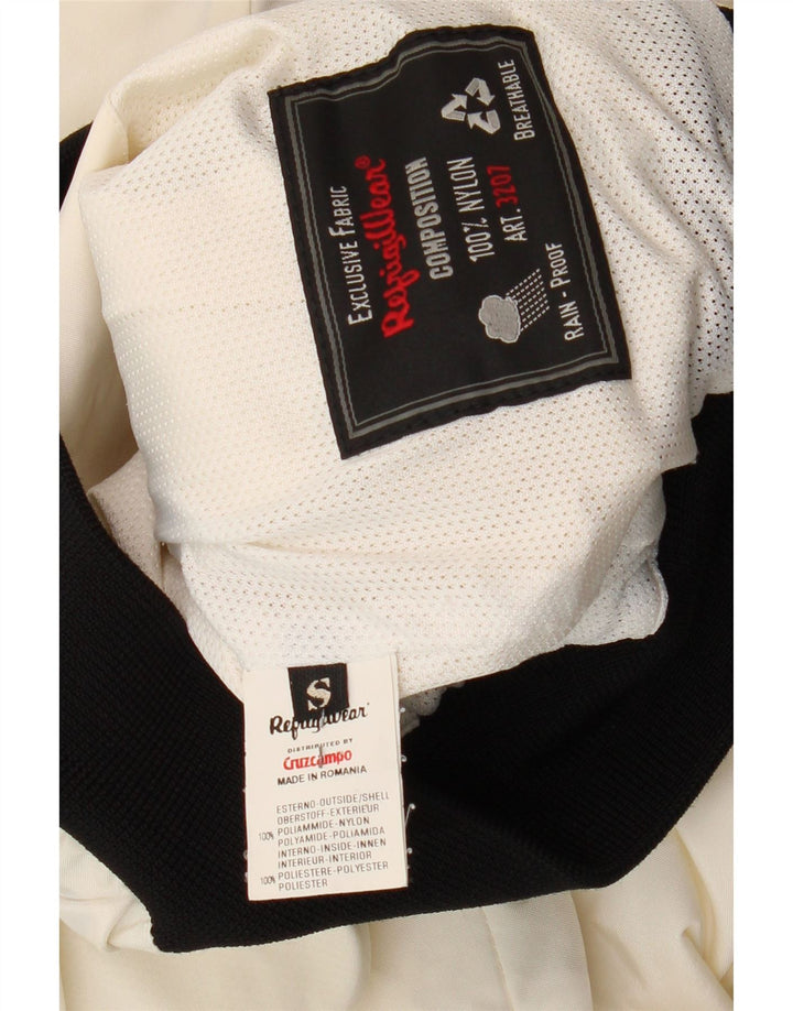 Refrigiwear Женский бомбер оверсайз UK 10, маленький белый с цветными блоками