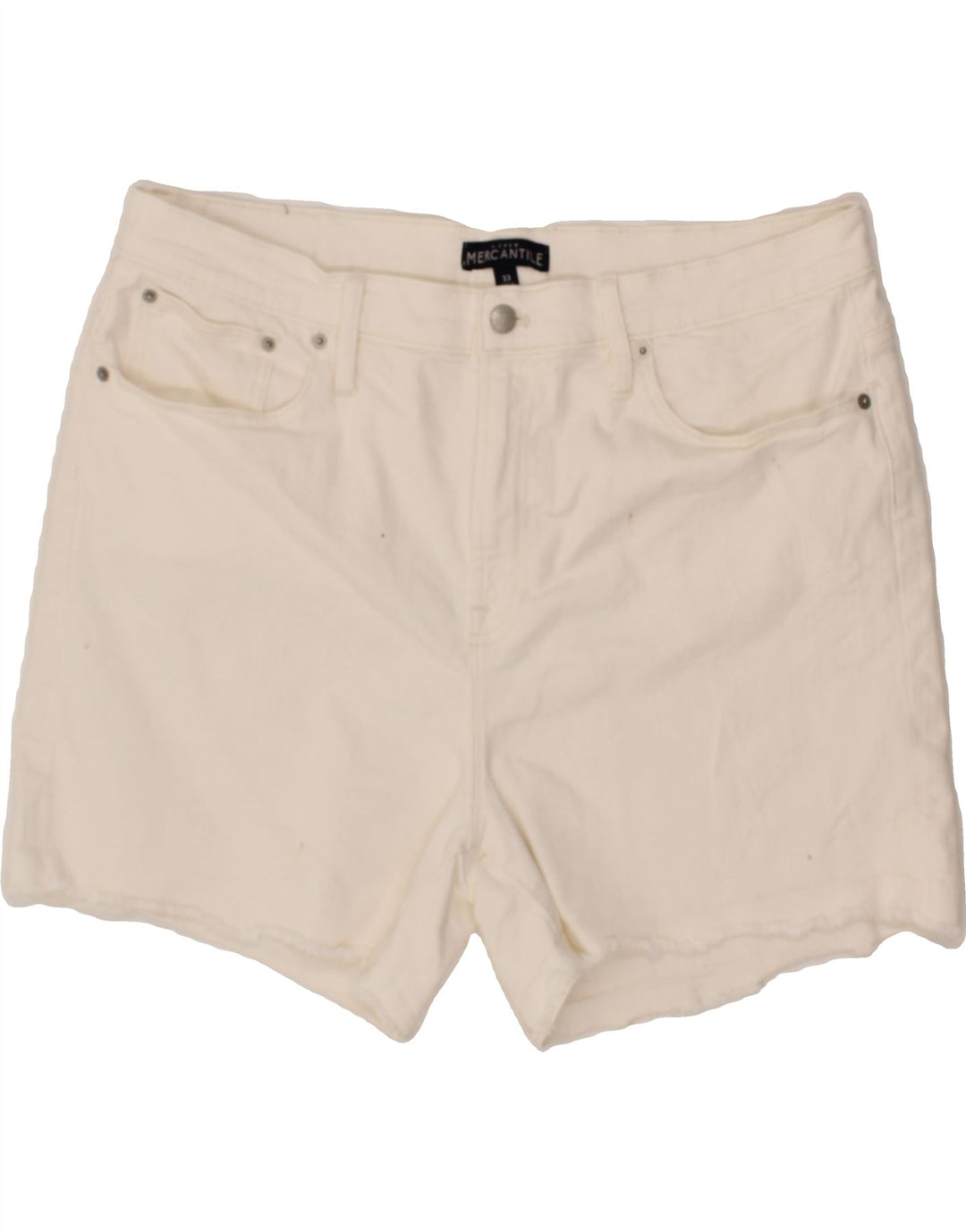 J. CREW Womens Mercantile Denim Shorts W33 Large White Cotton Vintage J. Crew and Second-Hand J. Crew from Messina Hembry 