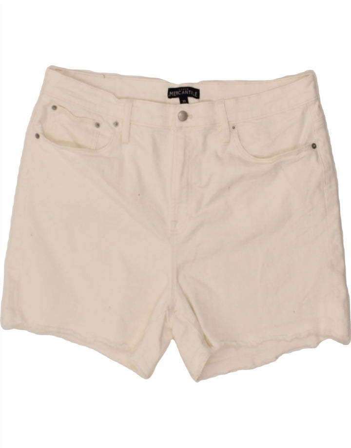 J. CREW Womens Mercantile Denim Shorts W33 Large White Cotton Vintage J. Crew and Second-Hand J. Crew from Messina Hembry 
