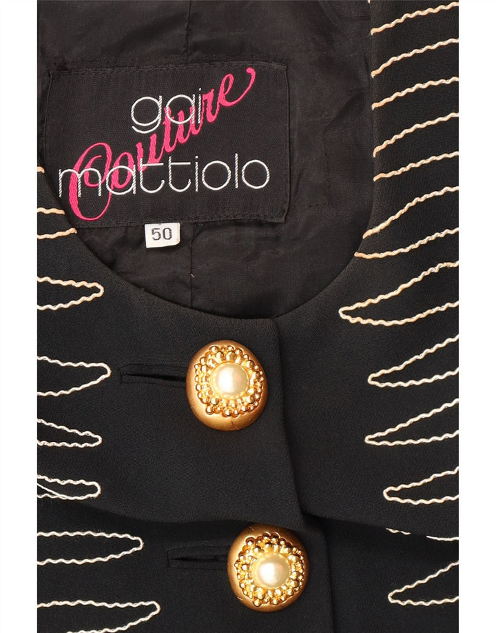 Женский пиджак на 6 пуговицах Gai Mattiolo IT 50 XL, черный в полоску