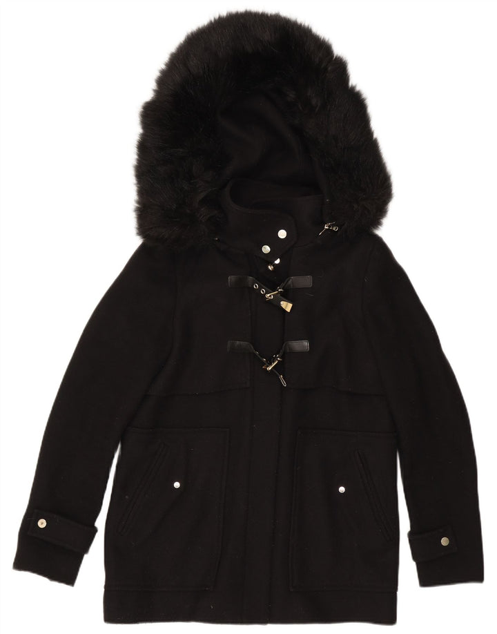 Женская куртка-бомбер с капюшоном Zara UK 14, средний черный полиэстер