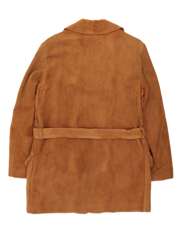 Vintage Mens Overcoat IT 46 Small Brown Cotton