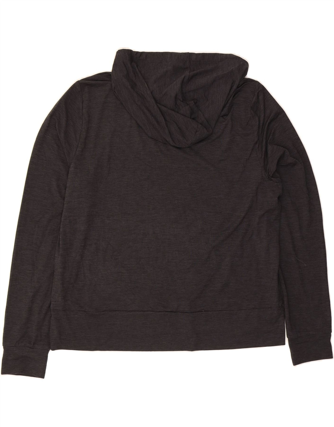 REEBOK Womens Oversized Hoodie Jumper UK 16 Large  Grey Flecked Polyester Vintage Reebok and Second-Hand Reebok from Messina Hembry 