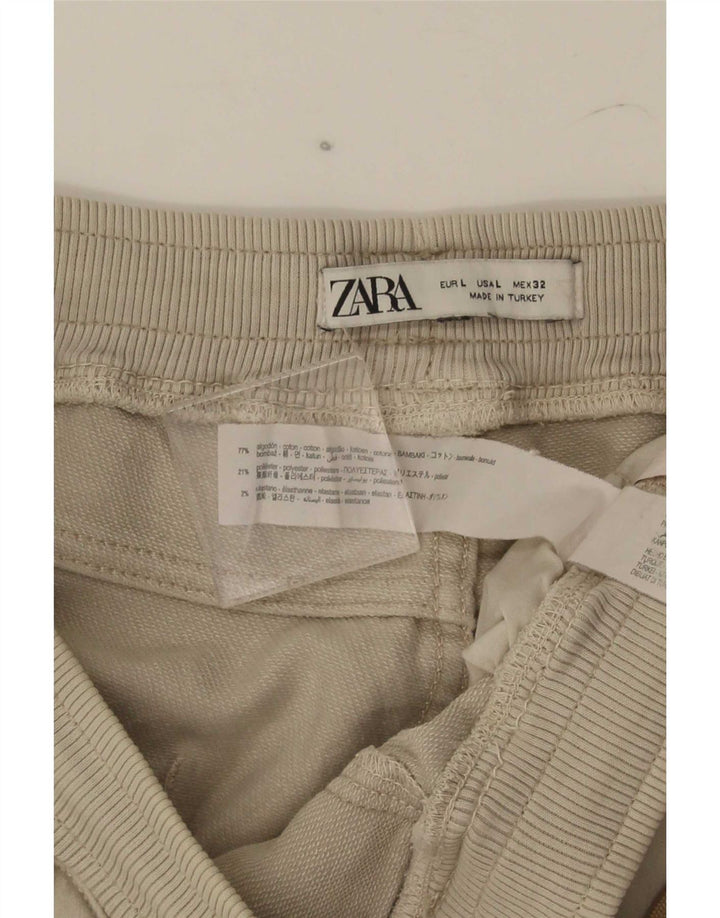 Мужские шорты карго Zara, большие, W32, бежевые, хлопок