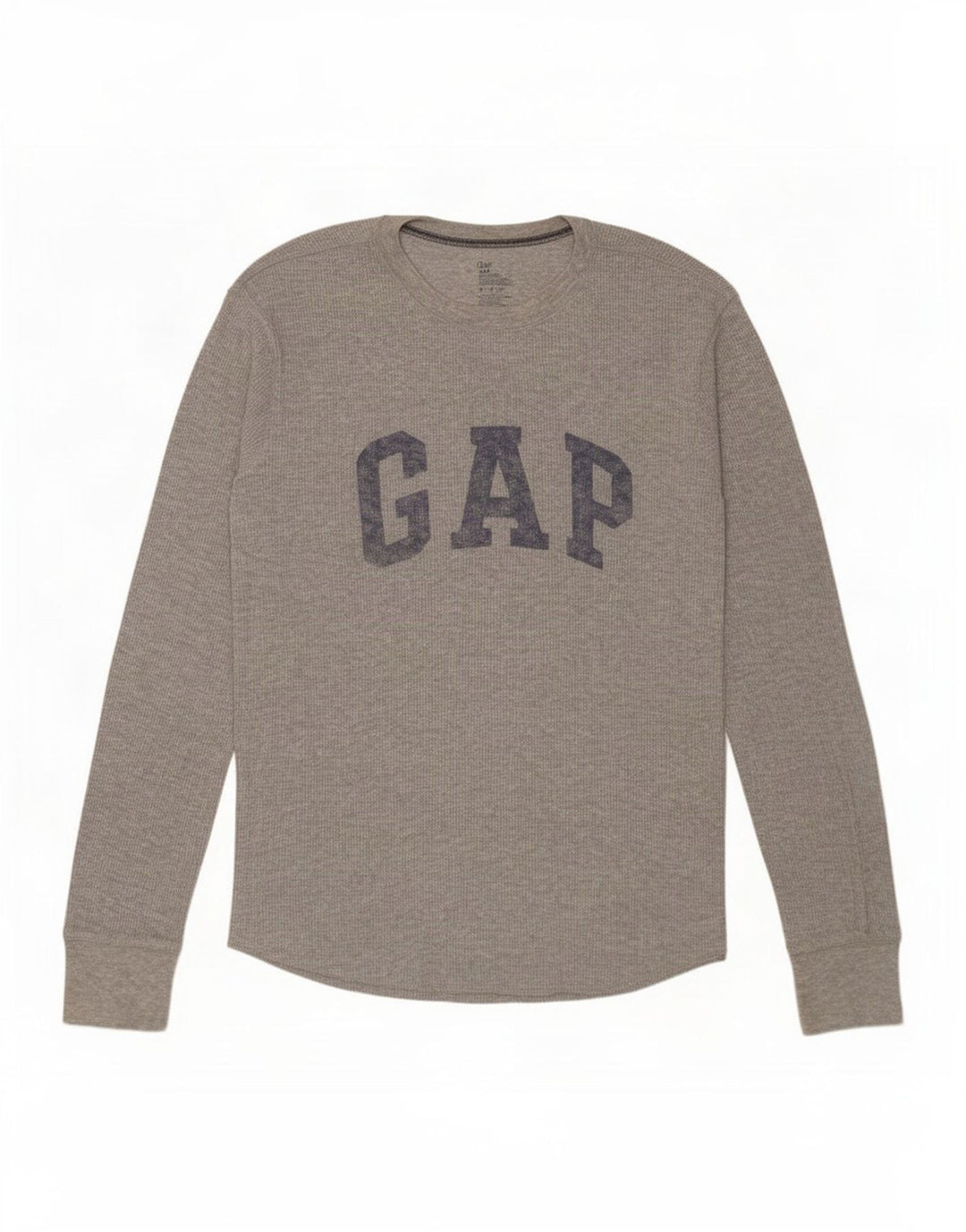 Мужской топ с рисунком Gap, средний серый хлопок с длинными рукавами