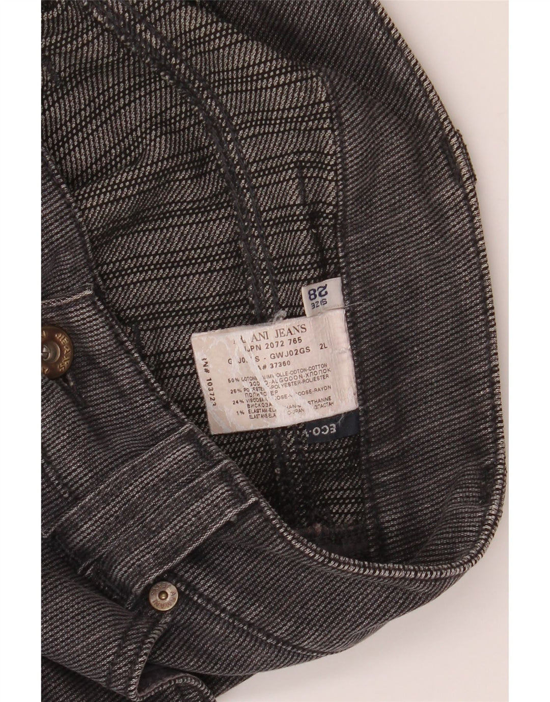 ARMANI Женские прямые повседневные брюки с низкой талией W34 L34 Серые в тонкую полоску