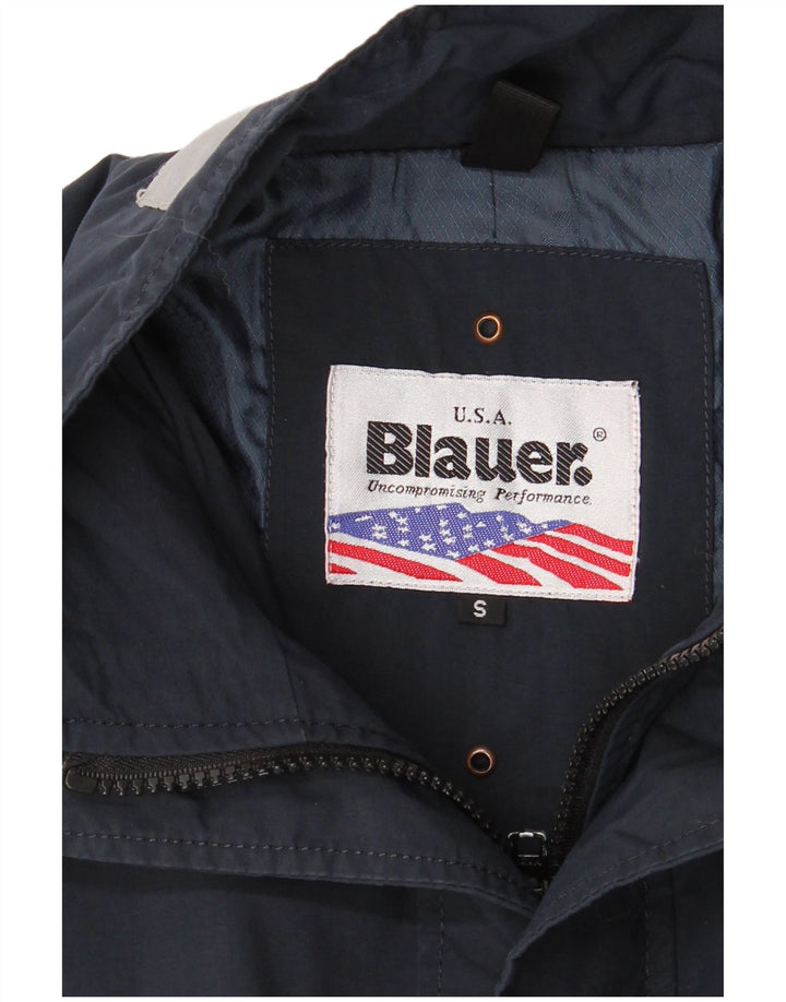 Мужская куртка-бомбер Blauer UK 36, маленькая, темно-синяя, с цветными блоками