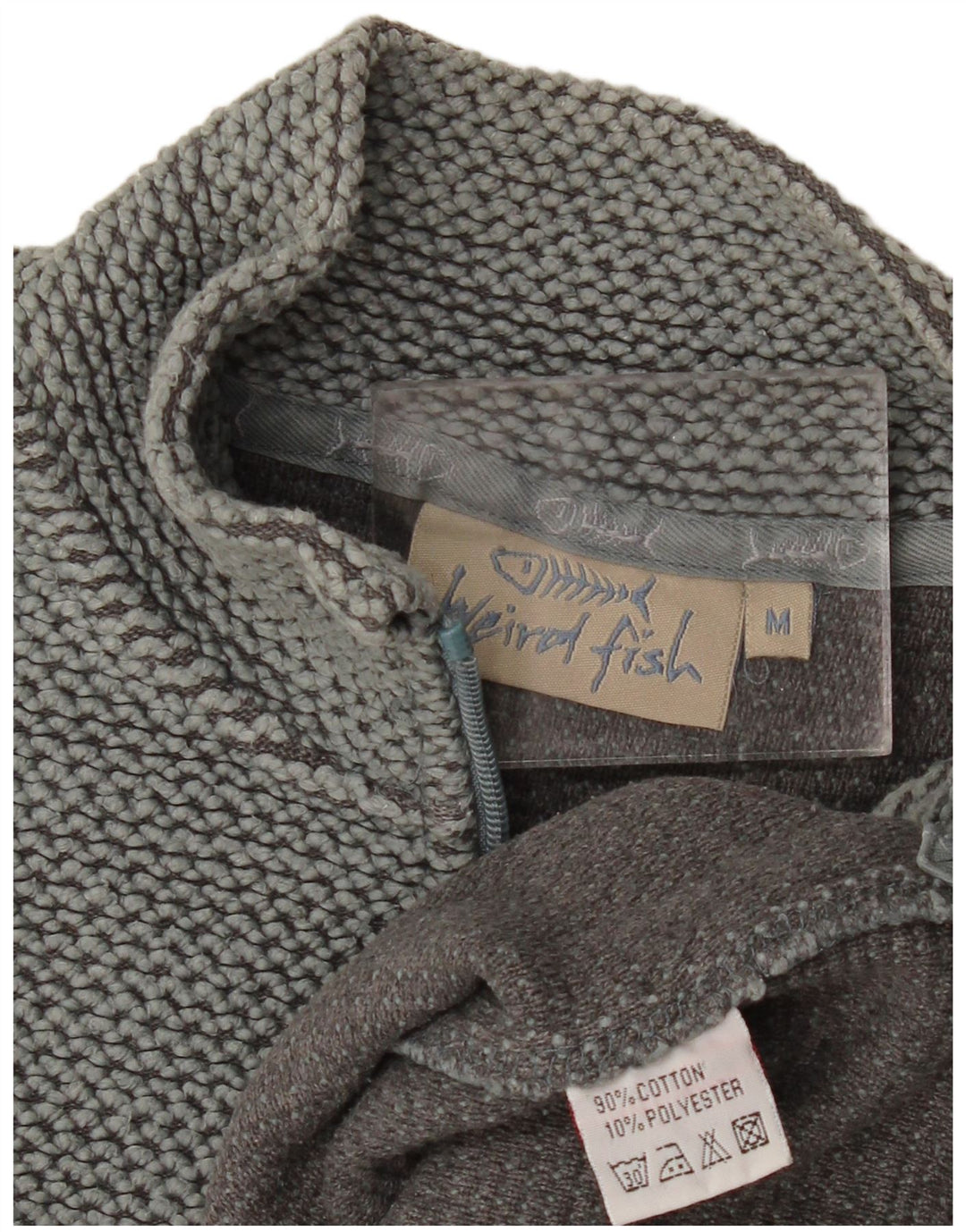 Мужской свитшот с воротником на молнии Weird Fish, джемпер среднего размера, зеленый хлопок, хлопок