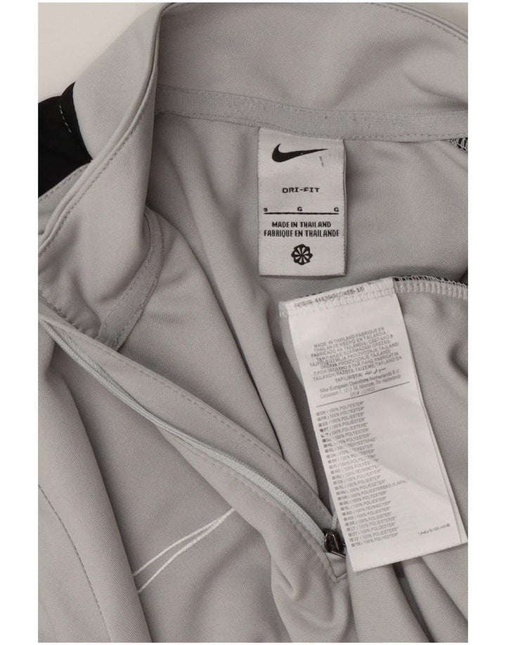 Мужской пуловер с воротником на молнии Nike Dri Fit, маленький серый цветной блок