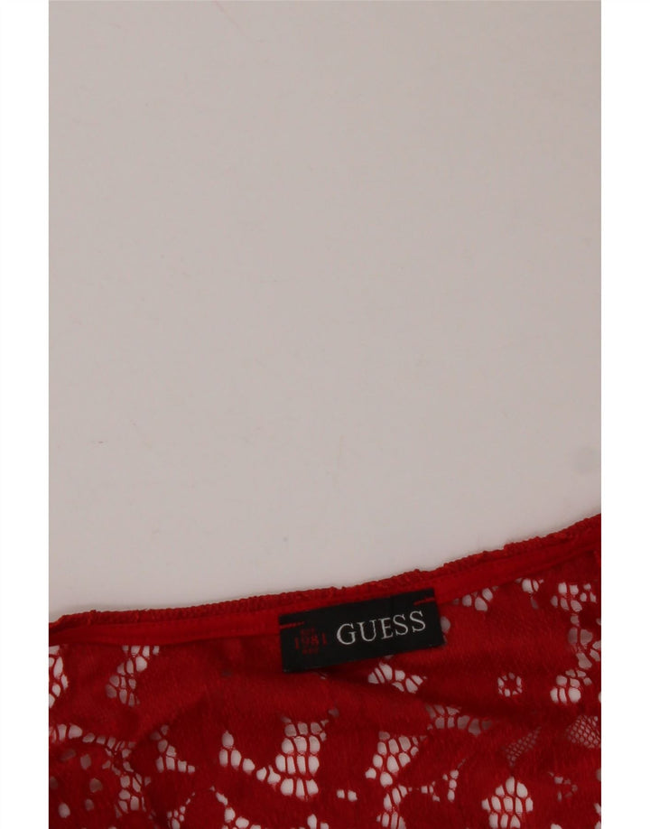 GUESS Женская блузка Top UK 12 Medium Red Floral
