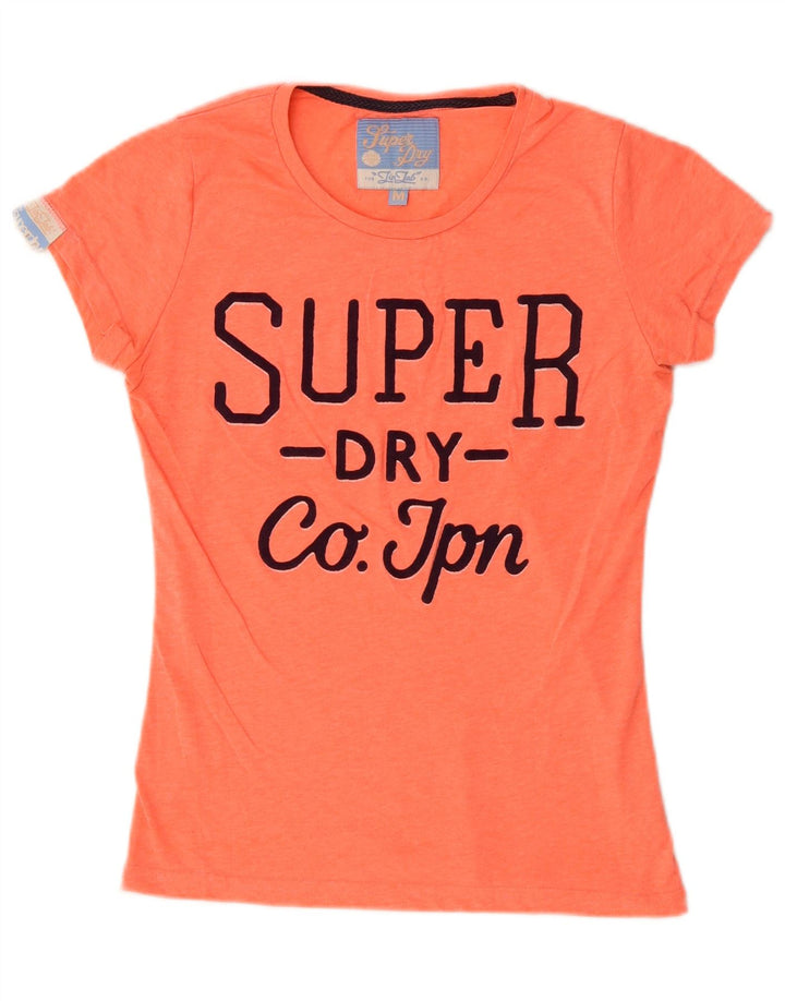 Женская футболка с рисунком Superdry Top UK 12, средний оранжевый хлопок