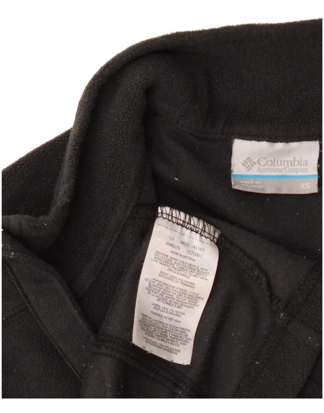 Мужской флисовый джемпер Columbia XS с воротником на молнии, черный полиэстер