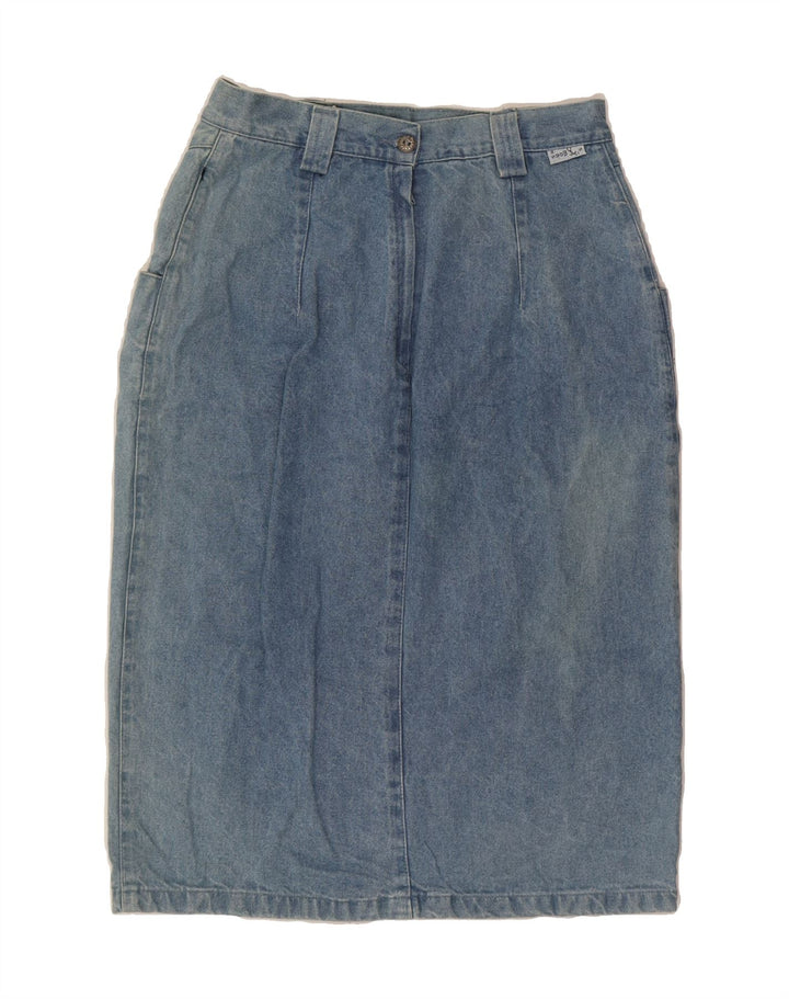 VINTAGE Womens Denim Skirt IT 44 Medium W26 Blue Cotton Vintage Vintage and Second-Hand Vintage from Messina Hembry 