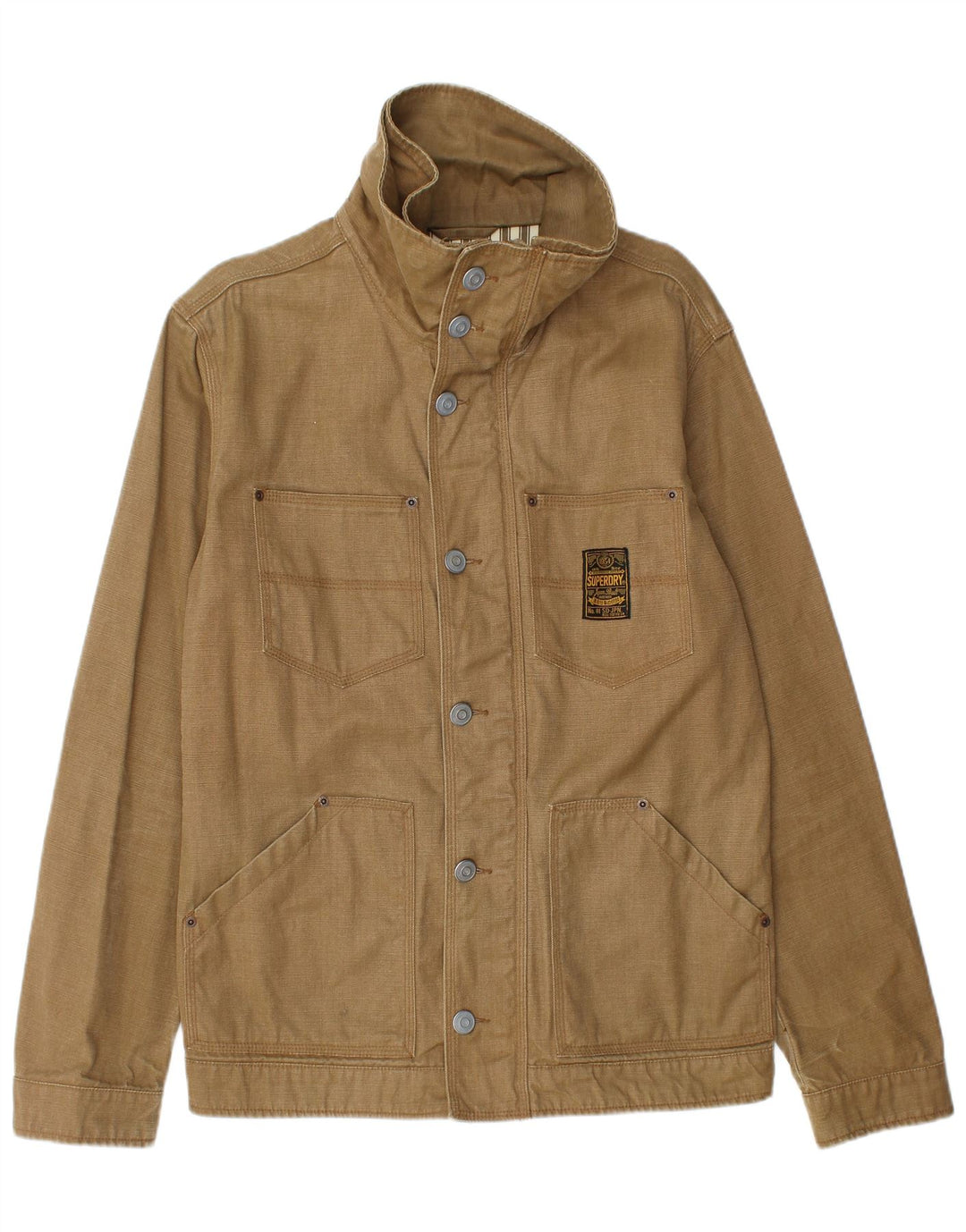 Мужская куртка SUPERDRY UK 40, большая, бежевая, хлопок