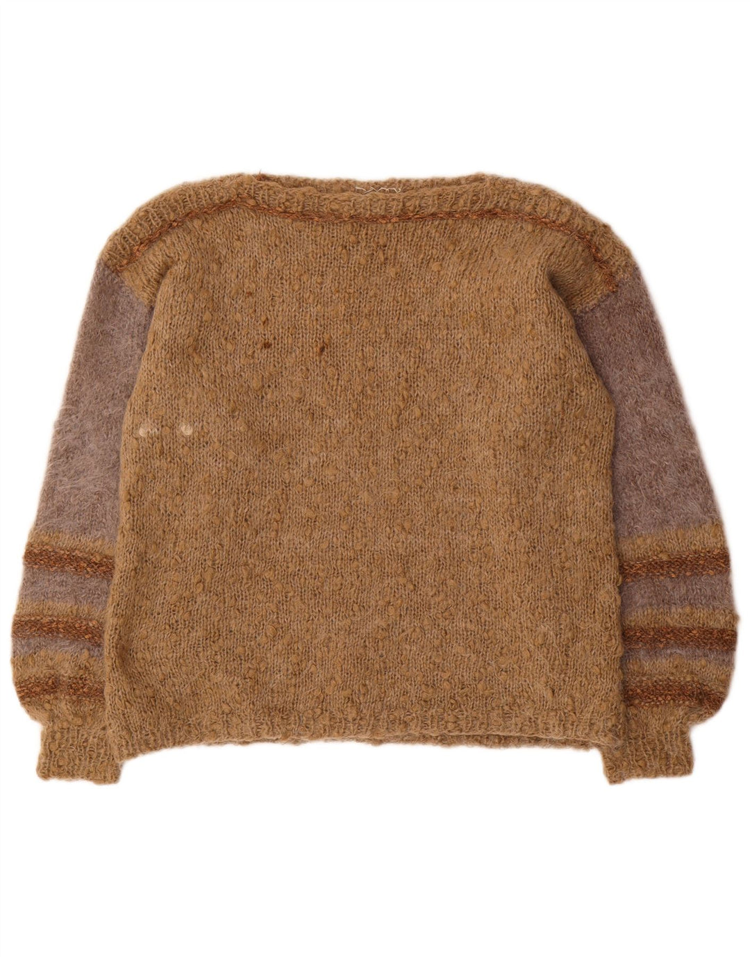 ВИНТАЖНЫЙ женский свитер с вырезом «лодочка», Великобритания, 18 XL, коричневый в полоску