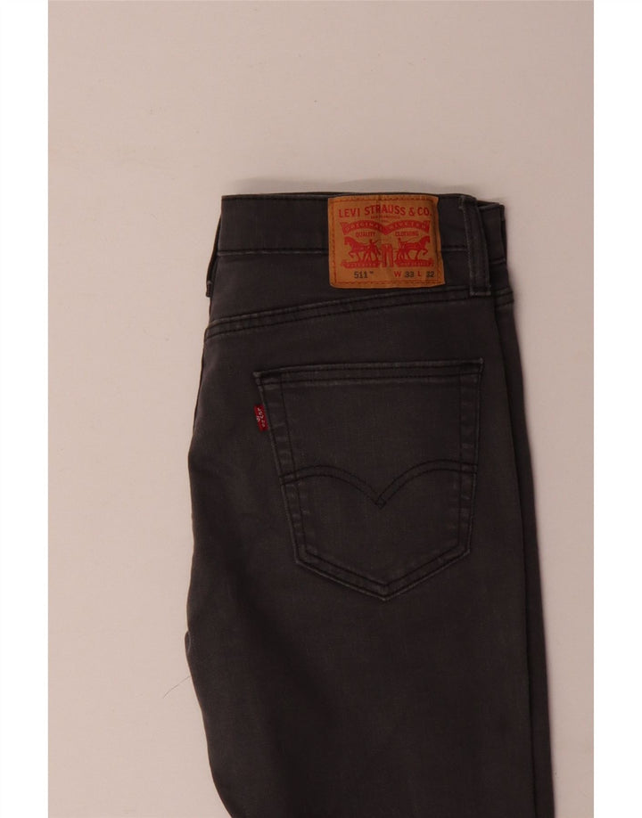 Мужские джинсы Levi's 511 Slim W33 L32 Серые хлопковые