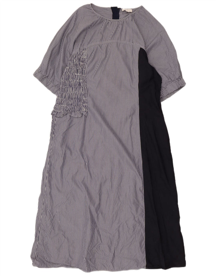 Женское платье макси COS EU 44 XL, темно-синее, хлопок в тонкую полоску