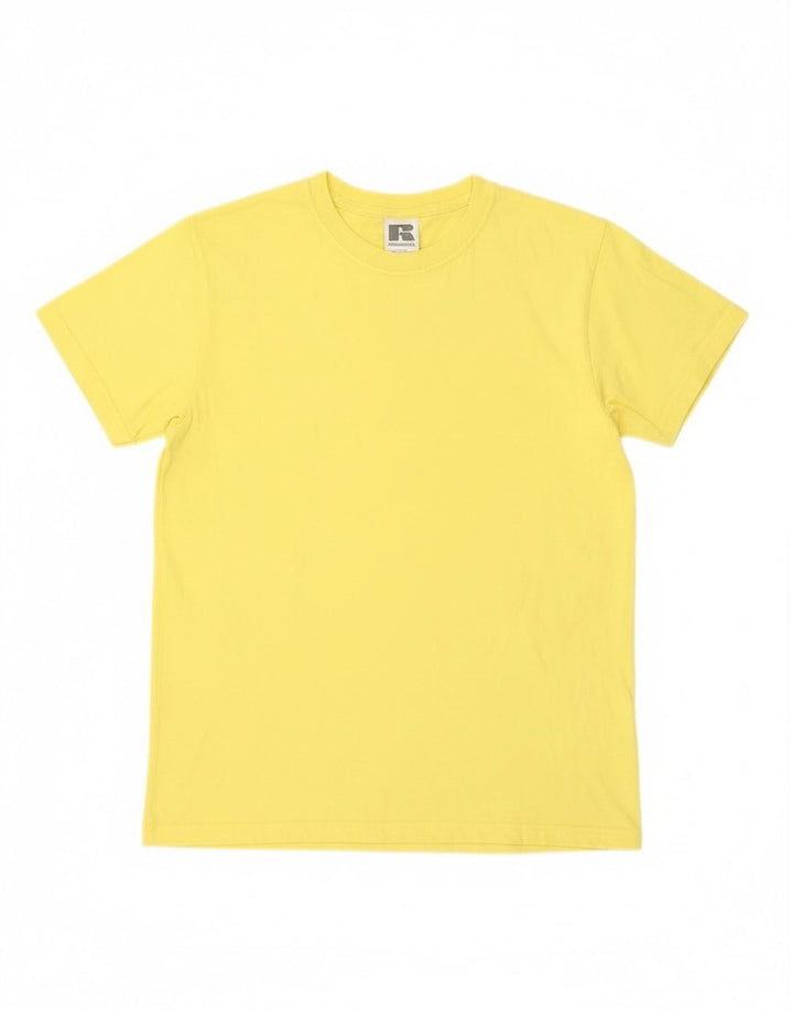 Футболка Russell Athletic для мальчиков, топ 11–12 лет, желтый хлопок