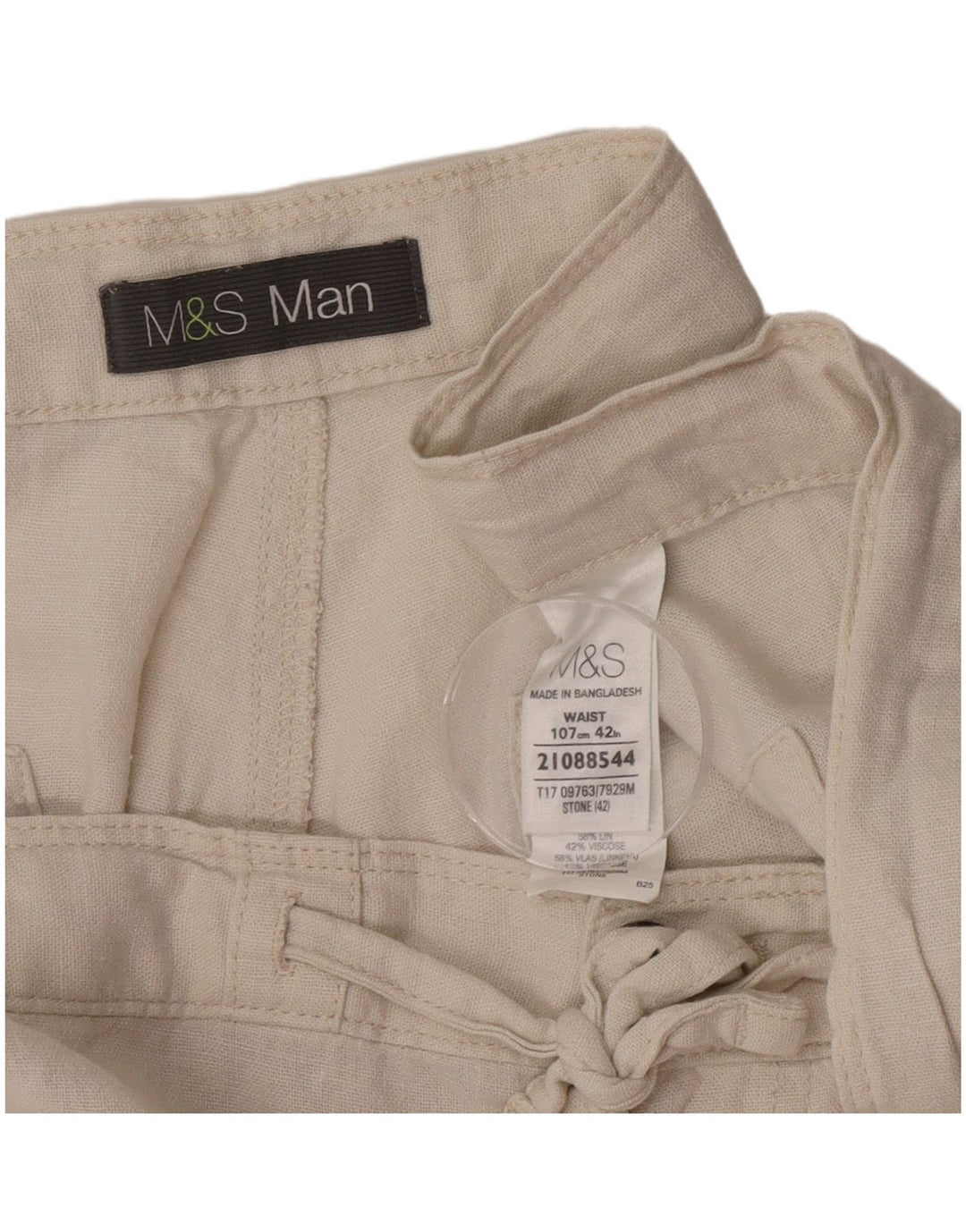 Мужские шорты чинос Marks & Spencer W42 2XL Бежевый лен