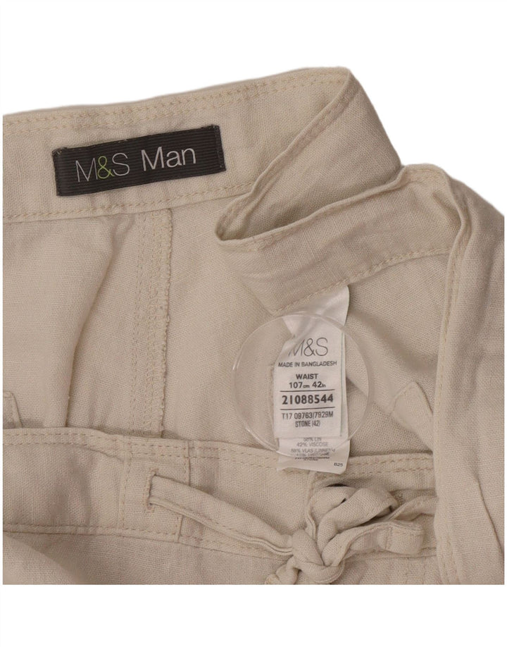 Мужские шорты чинос Marks & Spencer W42 2XL Бежевый лен