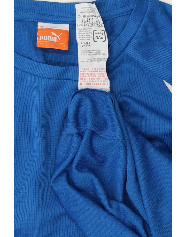 Мужской топ Puma из полиэстера с длинным рукавом в большую синюю полоску