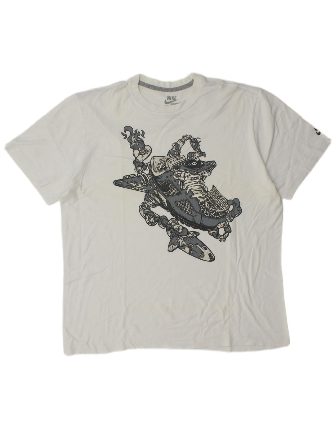 Мужская футболка стандартного кроя Nike с рисунком, топ XL, белый хлопок