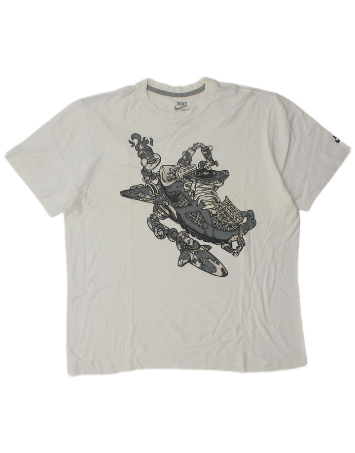 Мужская футболка стандартного кроя Nike с рисунком, топ XL, белый хлопок