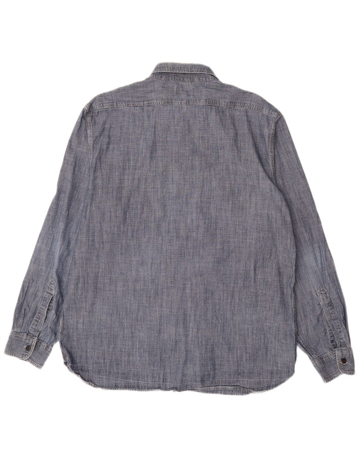 DOCKERS Мужская рубашка, большая, темно-синяя