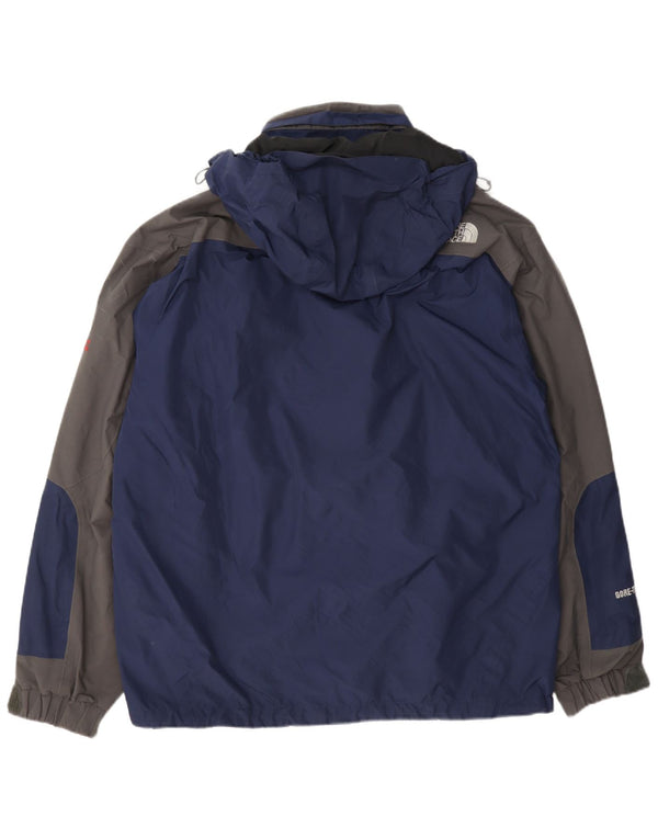 Мужская дождевая куртка The North Face Gore-Tex UK 40, большая темно-синяя с цветными блоками