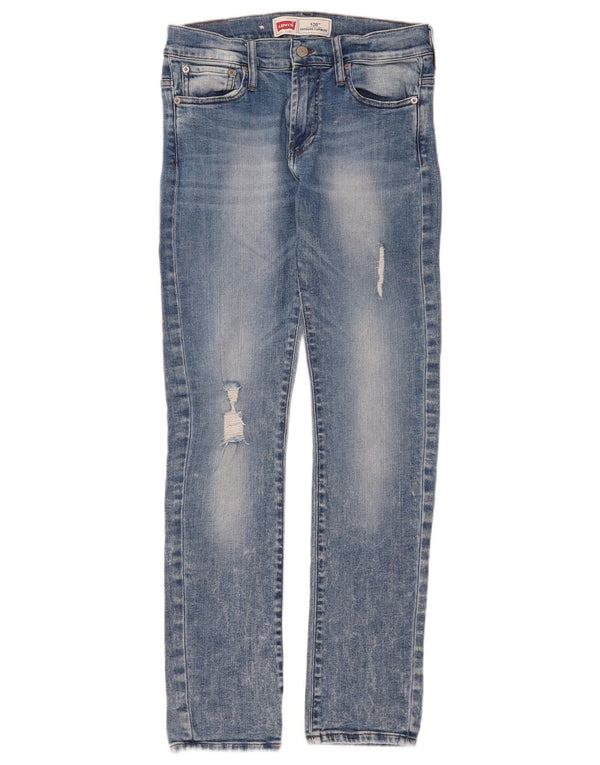 Джинсы Levi's Girls 520 с потертостями зауженного кроя 13–14 лет W28 L30, синий хлопок