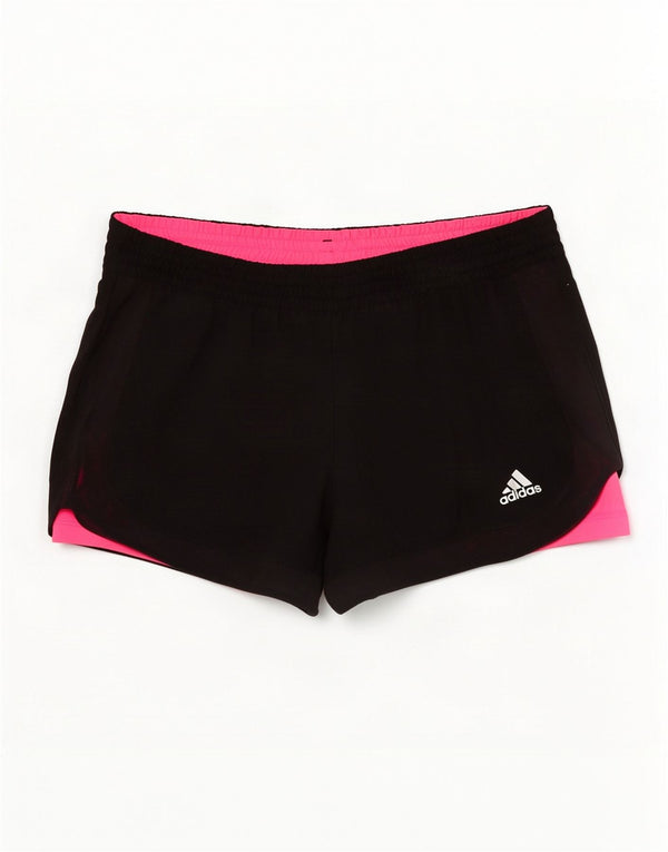 Adidas Womens Climalite Sport Shorts UK 8/10 Small Black Polyester