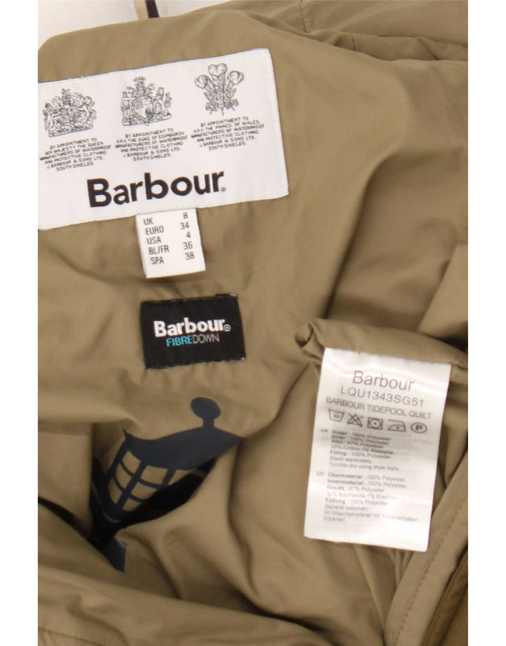 Женская утепленная куртка большого размера с капюшоном Barbour UK 8, маленький зеленый полиэстер