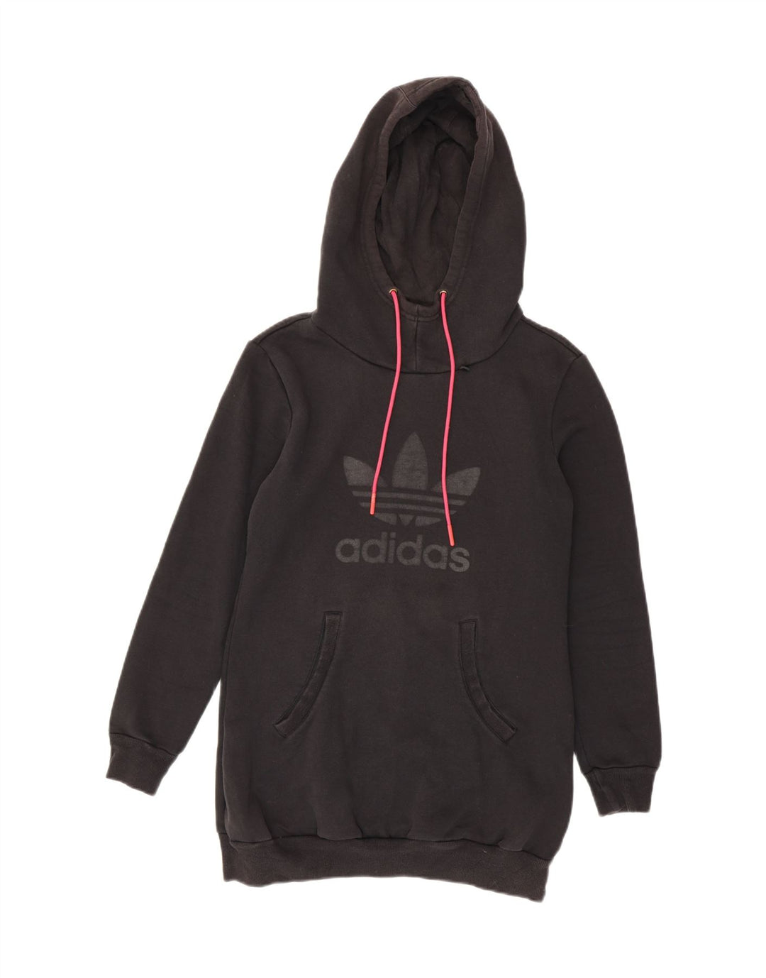 Женский удлиненный джемпер с капюшоном Adidas EU 42, средний черный, полиэстер
