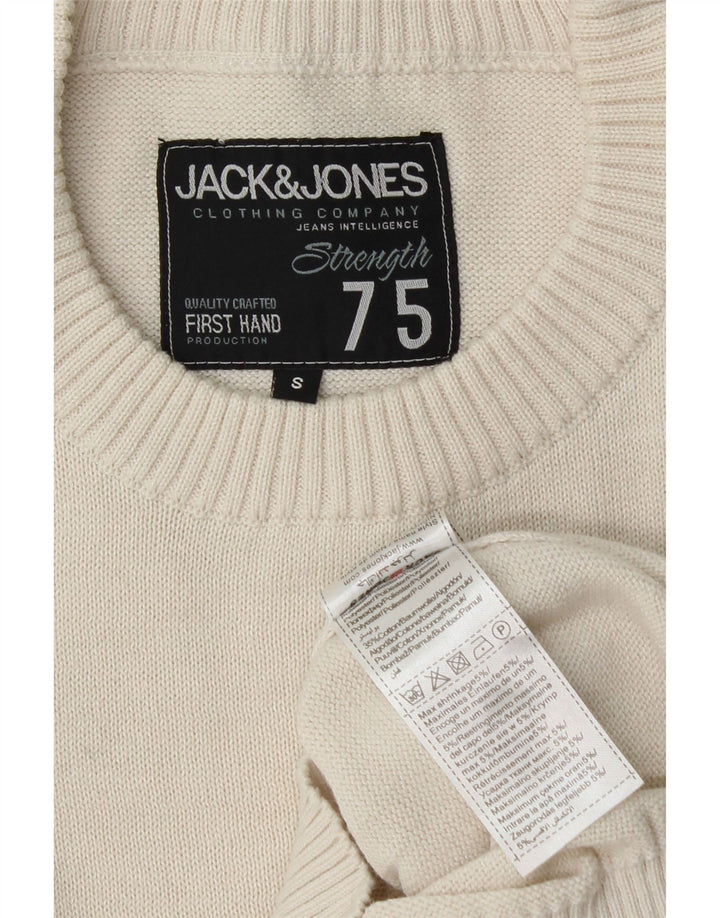 Мужской джемпер с круглым вырезом JACK & JONES, маленький белый
