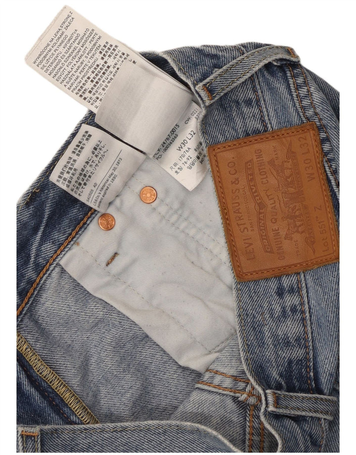Мужские прямые джинсы Levi's 551 W30 L32 синие, хлопок